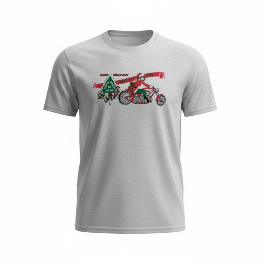 Vintage New Old Stock Maine Motorcycle Christmas T-Shirt - Medium